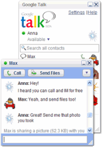 Здымак Google Talk.