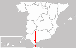 Localisacion de la comunôtât ôtonoma de Ceuta en Èspagne