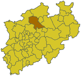 situo de la distrikto ene de Nordrejn-Vestfalio