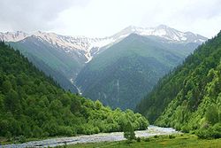 Paesaggio nell'Ossezia del Sud