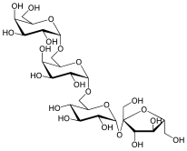 Stachyose. Gal(α1→6)Gal(α1 →6)Glc(α1↔2β)Fru