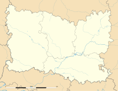 Mapa konturowa Oise, po lewej znajduje się punkt z opisem „Villotran”