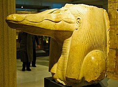 Statue de Sobek, dieu crocodile, temple d'Amenemhat III, vers -1797.