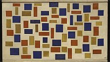 Theo van Doesburg, 1918, Composición XI, óleo en lienzo, 57 x 101 cm