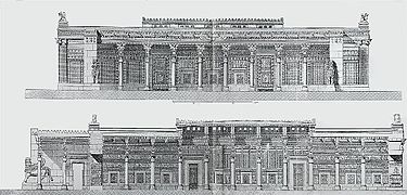 El palau de les 100 columnes reconstruït per Charles Chipiez (1884)