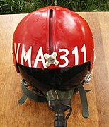 Casco de vuelo VMA-311 del escuadrón de Marines de los Estados Unidos de América de la época de la Guerra de Vietnam