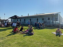 Outdoor seating at the SLSC