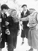 La sportive norvégienne Laila Schou Nilsen lors des Jeux olympiques d'hiver de 1936, où elle remporta une médaille de bronze en combiné (ski alpin).