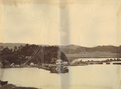 Houses on a bay at Kanagawa in Japan - presumably 1863-1865