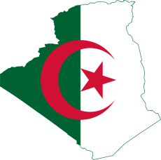 Flag map of Algeria