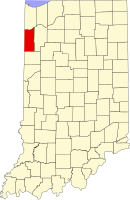 Map of Indiana highlighting Newton County