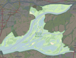 Kaart van Nationaal Park De Biesbosch voor 2015