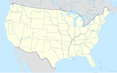 Mapa konturowa Stanów Zjednoczonych, po lewej znajduje się punkt z opisem „California Institute of Technology”