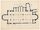 Plan de la cathédrale de Besançon, par D. P. Lapret (1821).