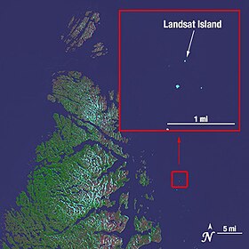 Image Landsat 7 de la région de Landsat Island (NASA).