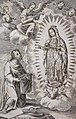 Gravure du XVIIe siècle de la Vierge de Guadalupe avec une couronne