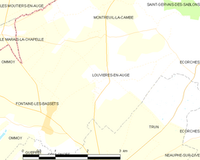 Poziția localității Louvières-en-Auge