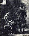 Hamlet le hace reproches a Ofelia. Eugène Delacroix.