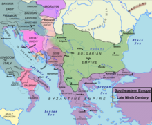 A map of the Bulgarian Empire in the late 9th century