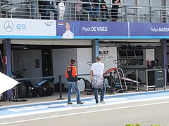 Team Mercedes-EQ pitbox.