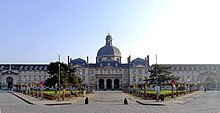 Pitié-Salpêtrière Hospital in Paris, stone building with slate dome