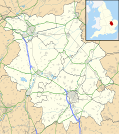 Mapa konturowa Cambridgeshire, blisko centrum na lewo u góry znajduje się punkt z opisem „Ramsey”