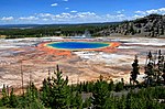 Grand Prismatic Spring, a hot spring in vivid colors