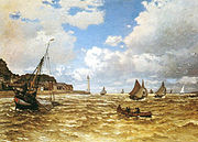 Mouth of the Seine at Honfleur, 1865, Norton Simon Foundation, Pasadena, CA; indicates the influence of Dutch maritime painting.[27]