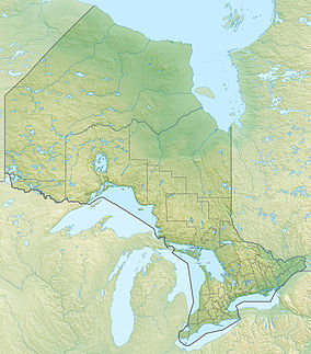 Map showing the location of René Brunelle Provincial Park