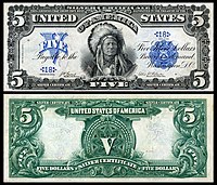 $5 Silver Certificate, Series 1899, Fr.271, depicting Running Antelope