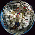 Garrett Reisman inside the Quest airlock