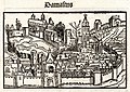 11. Damaszkusz látképe a Nürnbergi Krónikában. Michael Wolgemut fametszete Johann Schönsperger ritka, 1497-es augsburgi kalózkiadásában (javítás)/(csere)