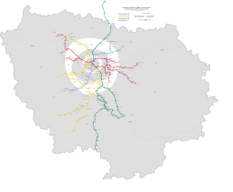 Síť RER v Paříži a Île-de-France