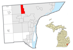 Location within Wayne County