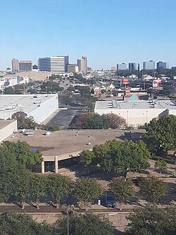 Skyline of North Dallas by I-635 and Dallas North Tollway near the Galleria.