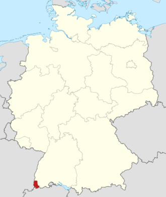 Ubicación del Markgräflerland en Alemania