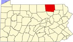 Map of Bradford County, Pennsylvania