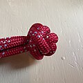 Rose knot on 2 ropes side view