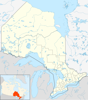 Map showing the location of Sandy Islands Provincial Park