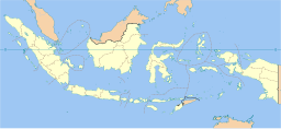 Palembangs läge på karta över Indonesien.