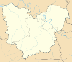 Mapa konturowa Eure, w centrum znajduje się punkt z opisem „Louversey”