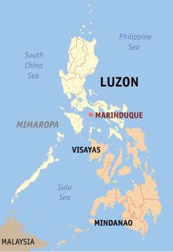 Mapa iti Filipinas a mangipakita ti pakasarakan iti Marinduque.