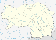 Mapa konturowa Styrii, u góry po prawej znajduje się punkt z opisem „Semmering”