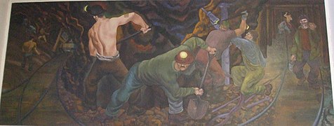 Peinture murale Copper Mining in Calumet au bureau de poste[11].