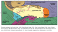 Scotia-Platte mit angrenzenden Kontinentalplatten und geologischen Verwerfungen