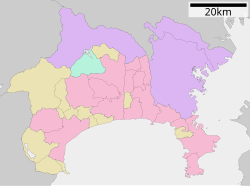 長津田宿の位置（神奈川県内）