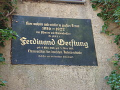 Gedenktafel für Ferdinand Gerstung