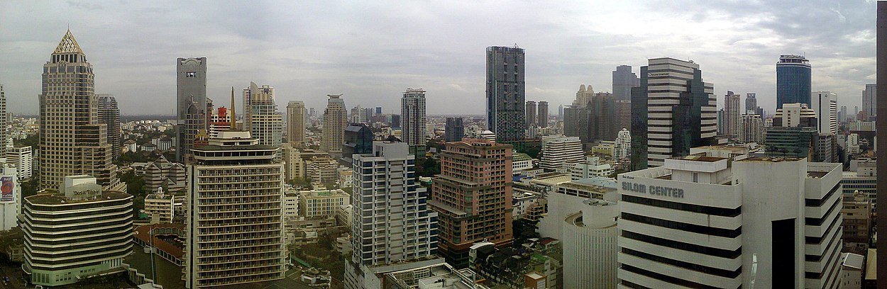 Silom városnegyed egy panorámaképe