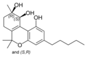 Strukturformel cis-Cannabitriol.