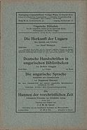 Ungarische Jahrbücher, 1. Heft, 1. Jahrgang, 1921, Hrsg. Róbert Gragger (Vorder- und Rückseite)